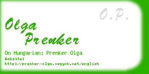 olga prenker business card